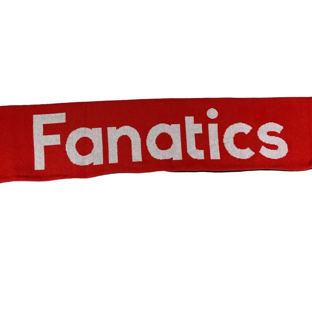 Fanatics Unisex Soft Fringed Color Block Winter Scarf Navy Blue Red 59 X 6.5